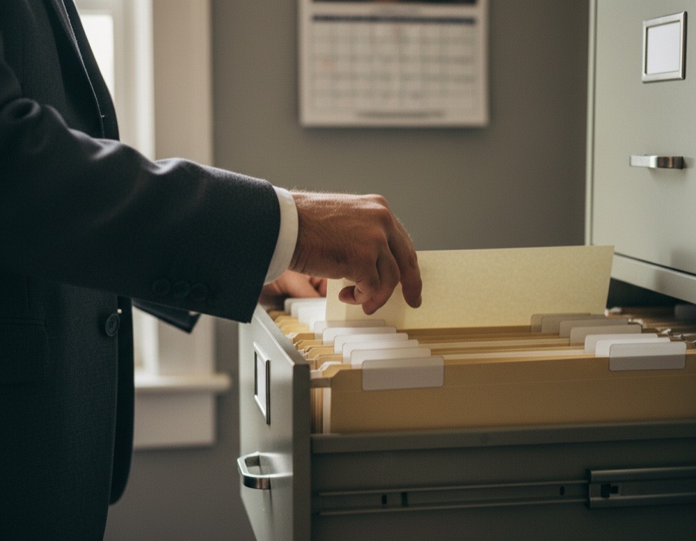 A well ordered filing system in a small law office